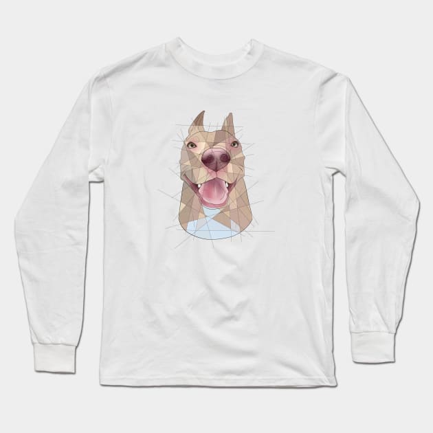 Smiling Dog Long Sleeve T-Shirt by Blacklightco